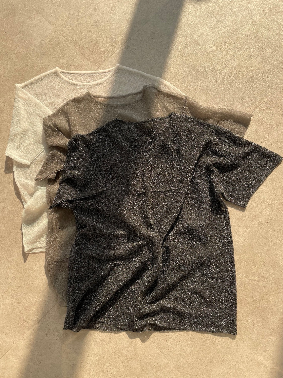 Sheer Knit Over T-shirt