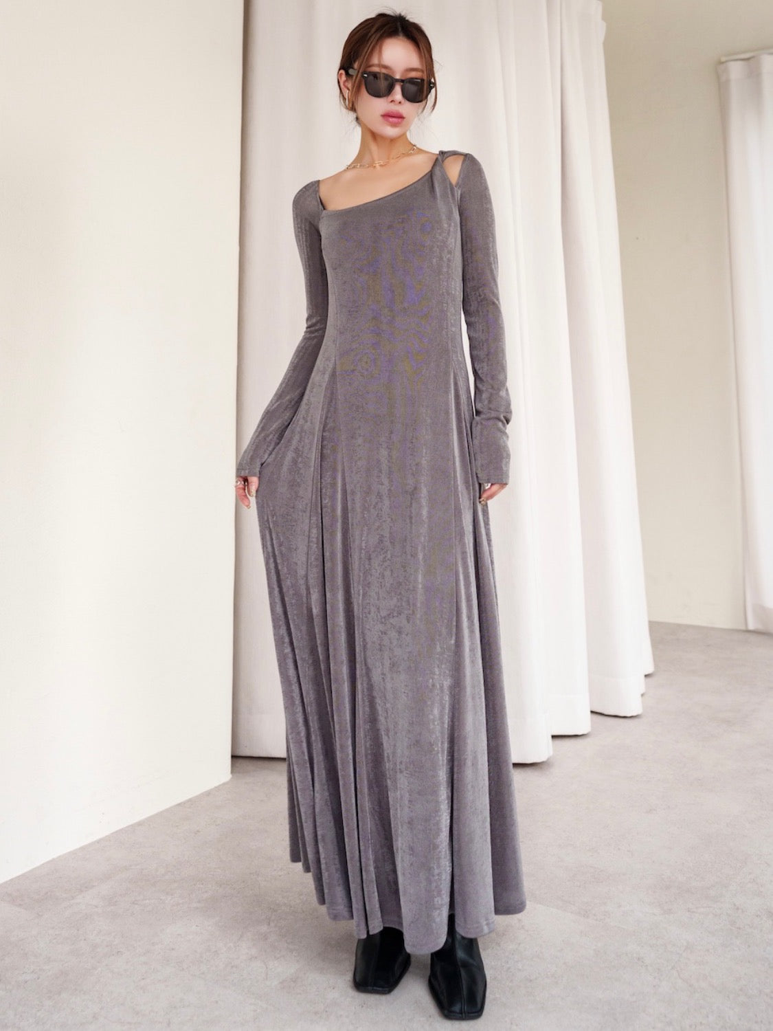 Twist ショルダー ラメ One-piece