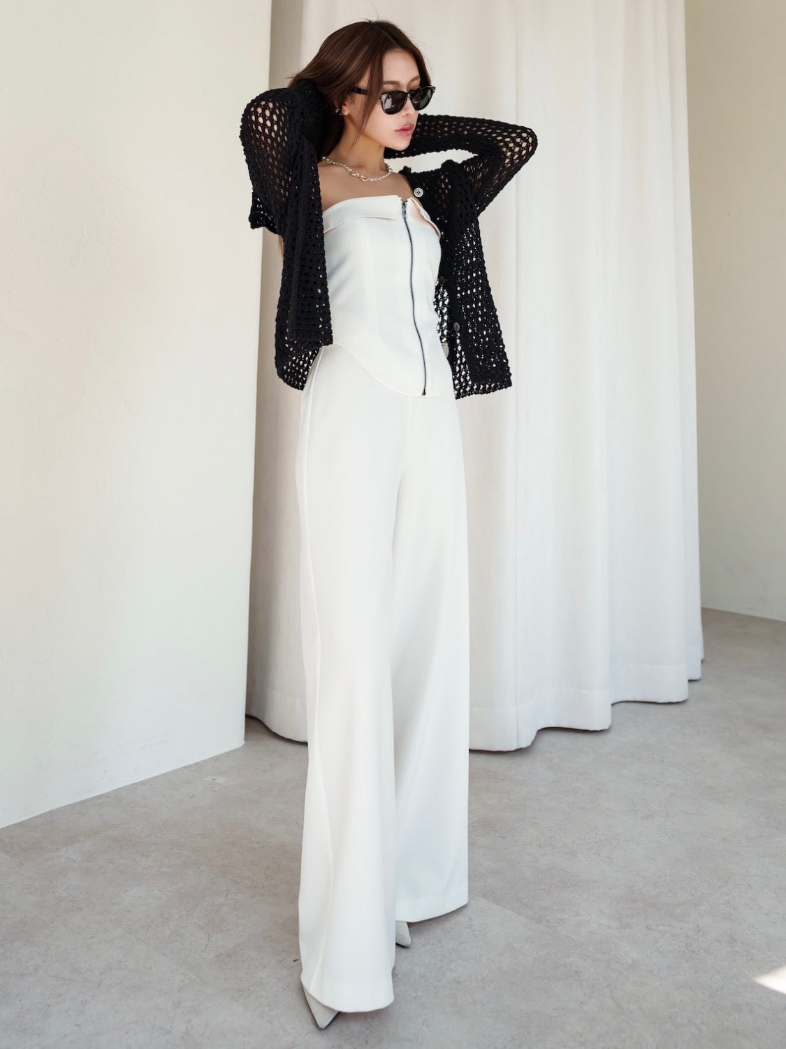 MODEL:159cm<br>着用サイズ:0<br>COLOR:ホワイト