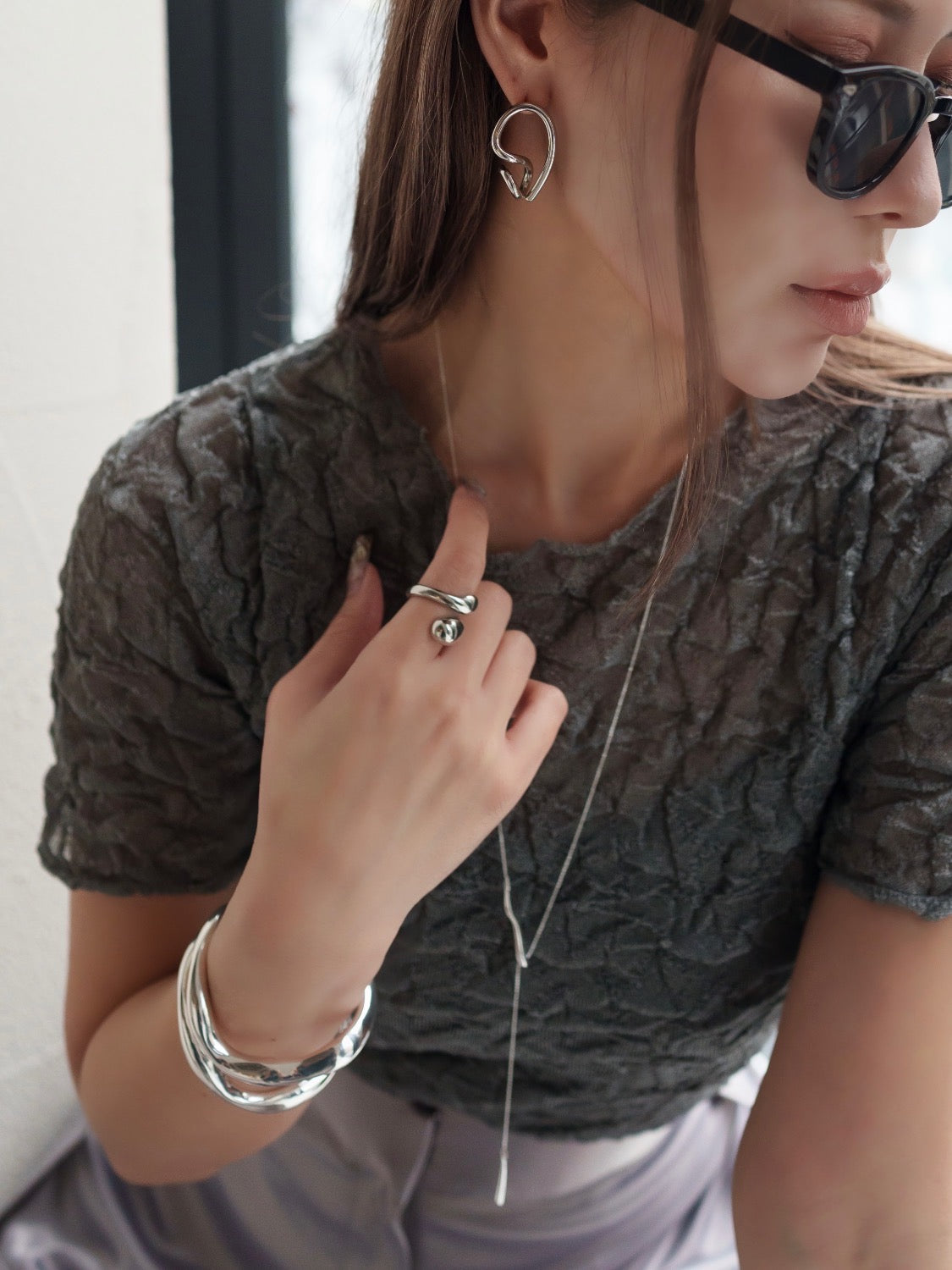 Twisted Drop Lariat Necklace