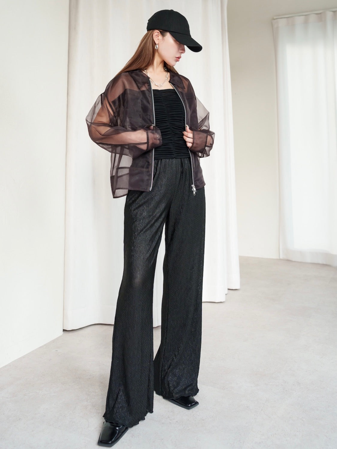 シアー ジップ Shirt