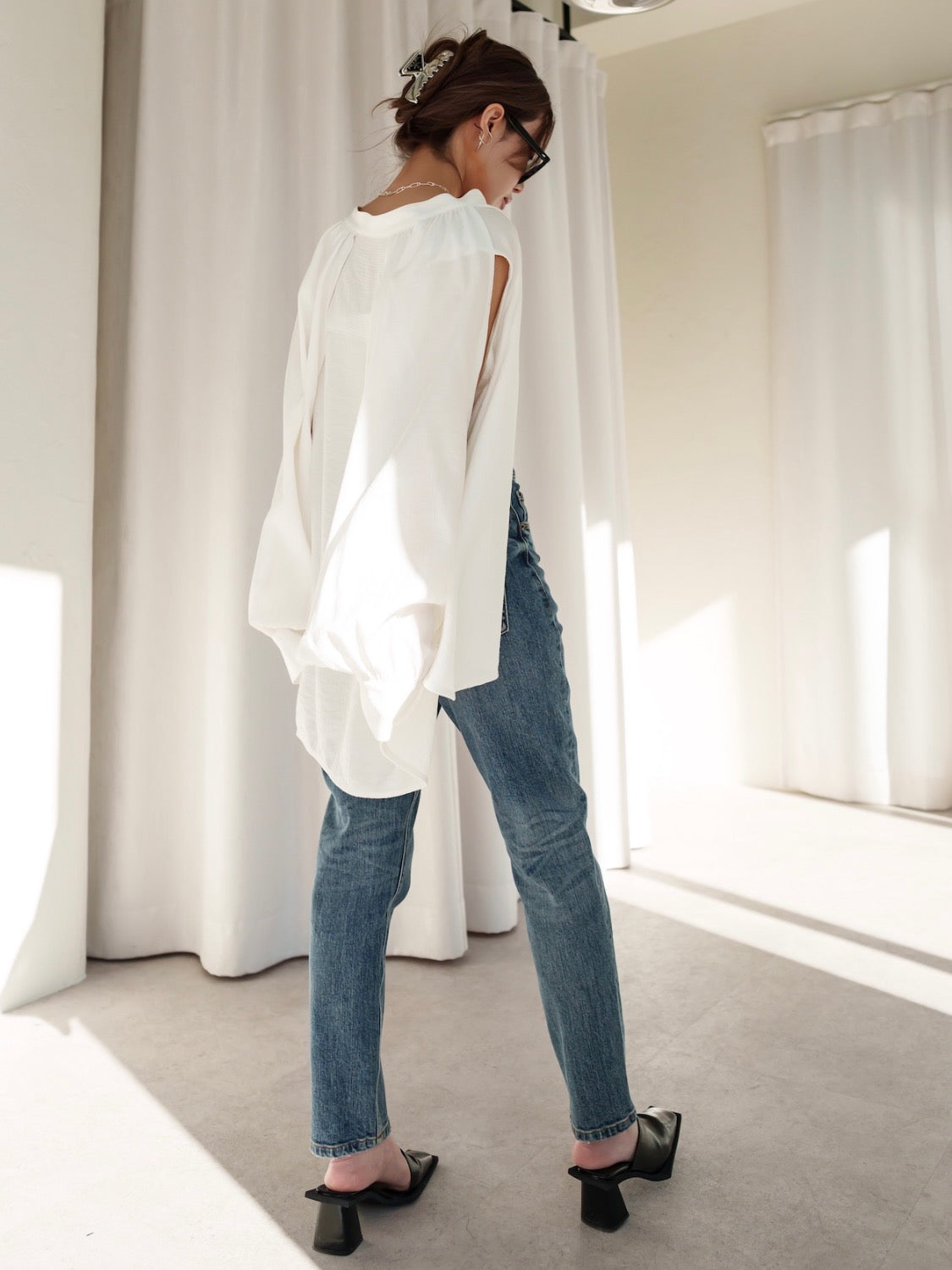 Tapered High-rise Denim