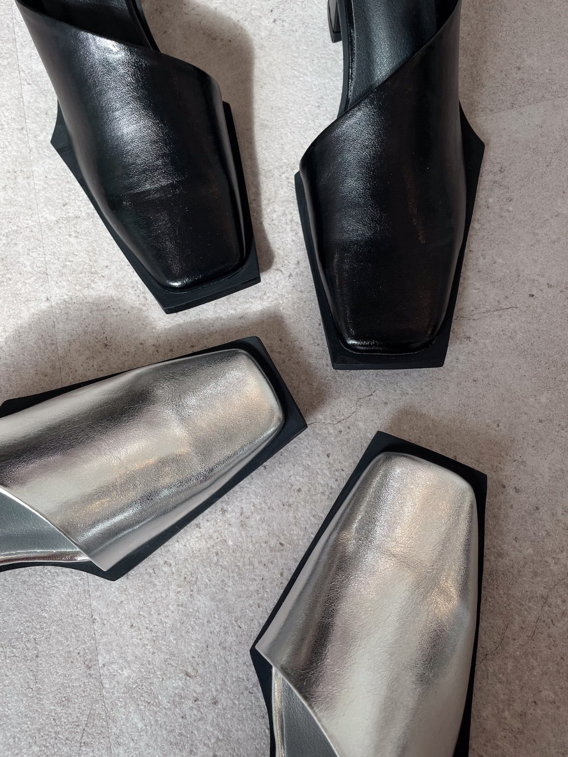 Square Toe Metallic Mule
