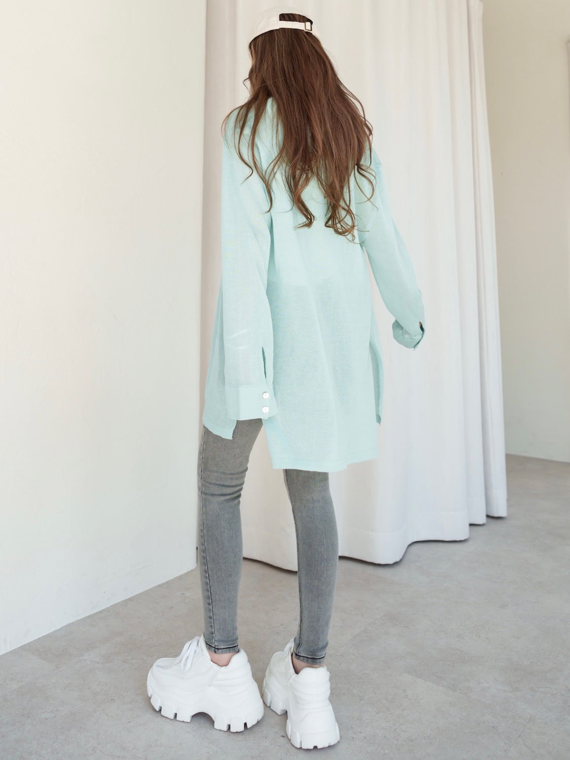 Rayon Summer Knit Sheer Shirt