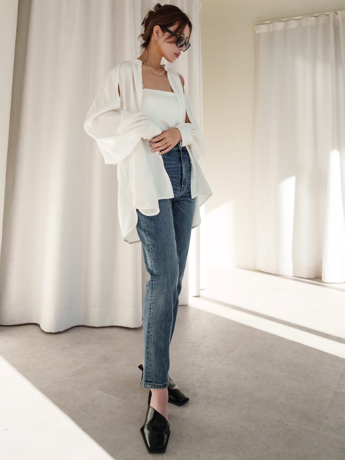 Square Toe Metallic Mule