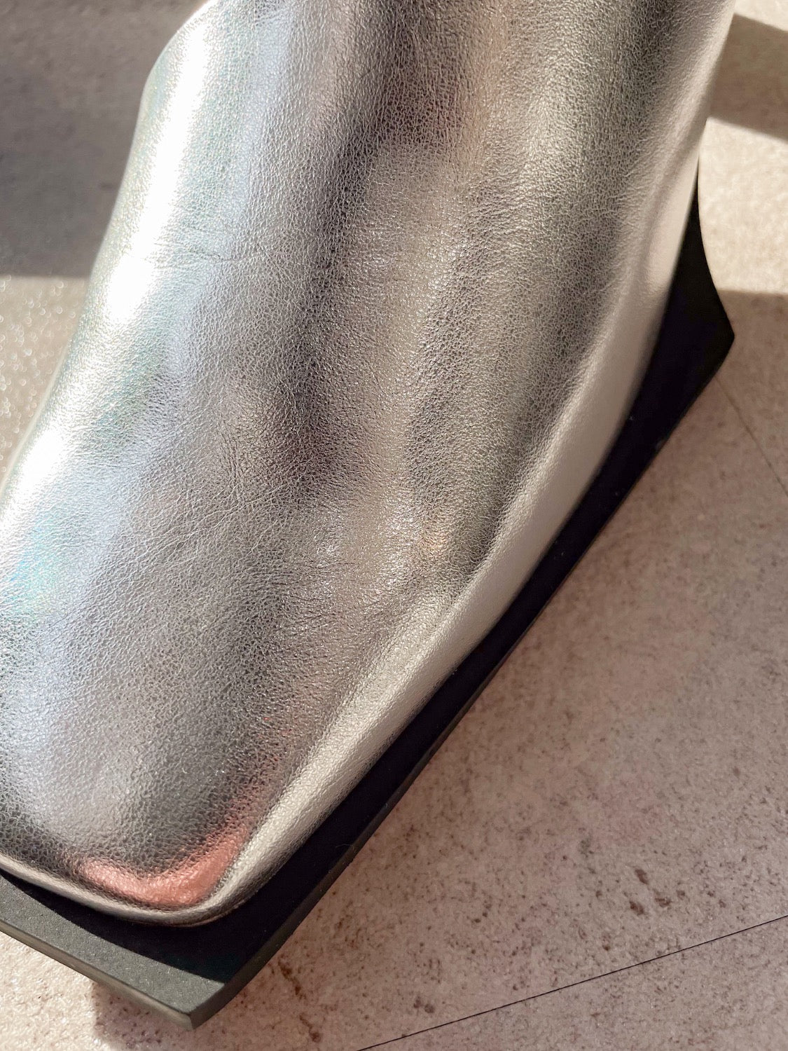Square Toe Metallic Mule