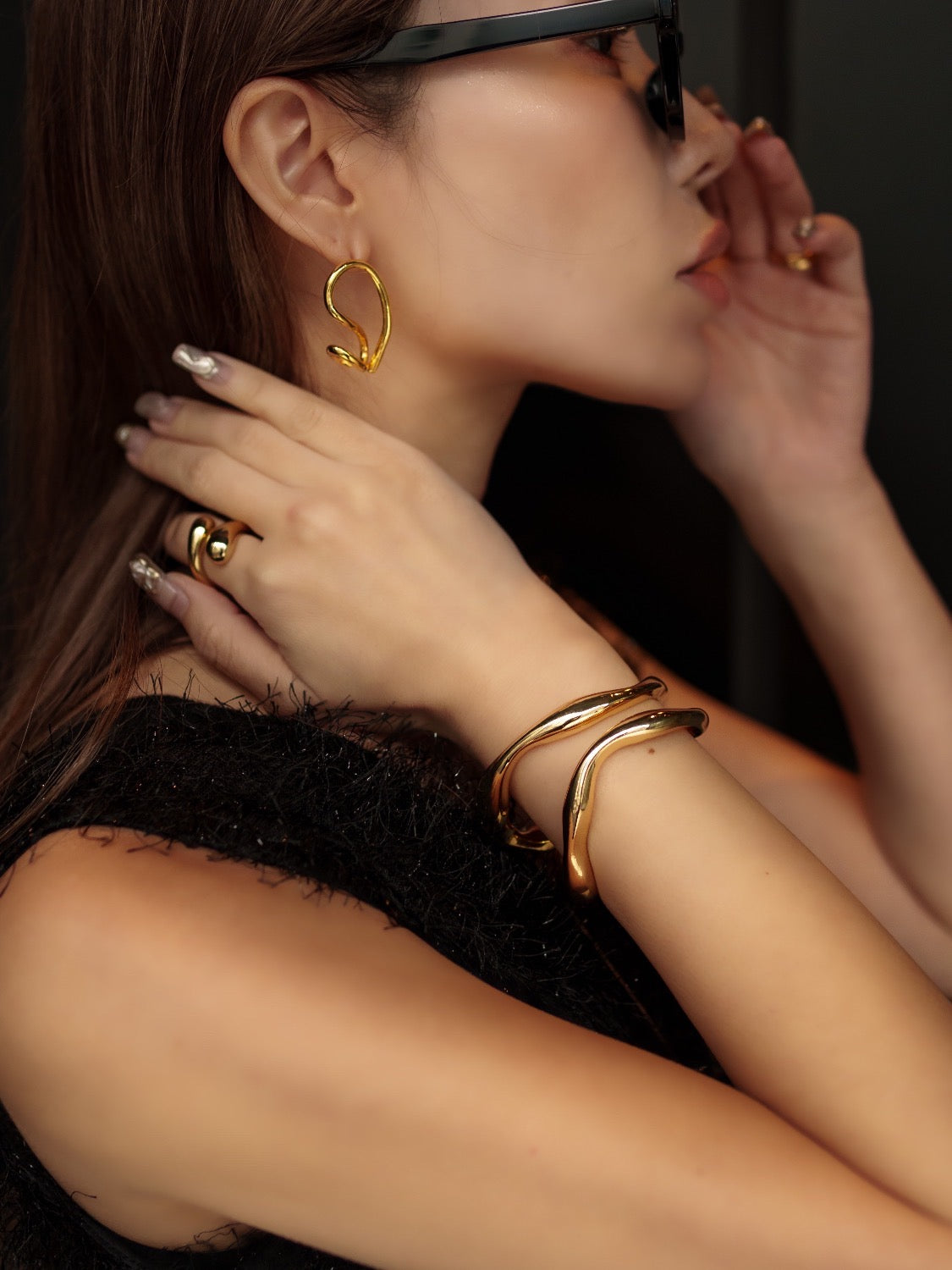 Asymmetrical Design Earrings