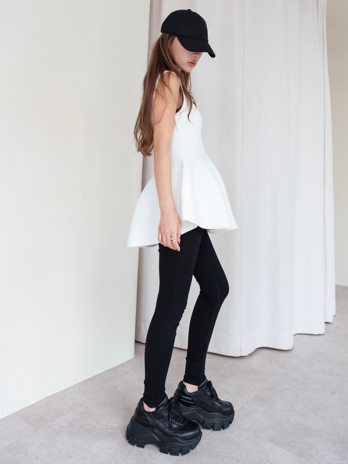2way ペプラム Knit チュニック