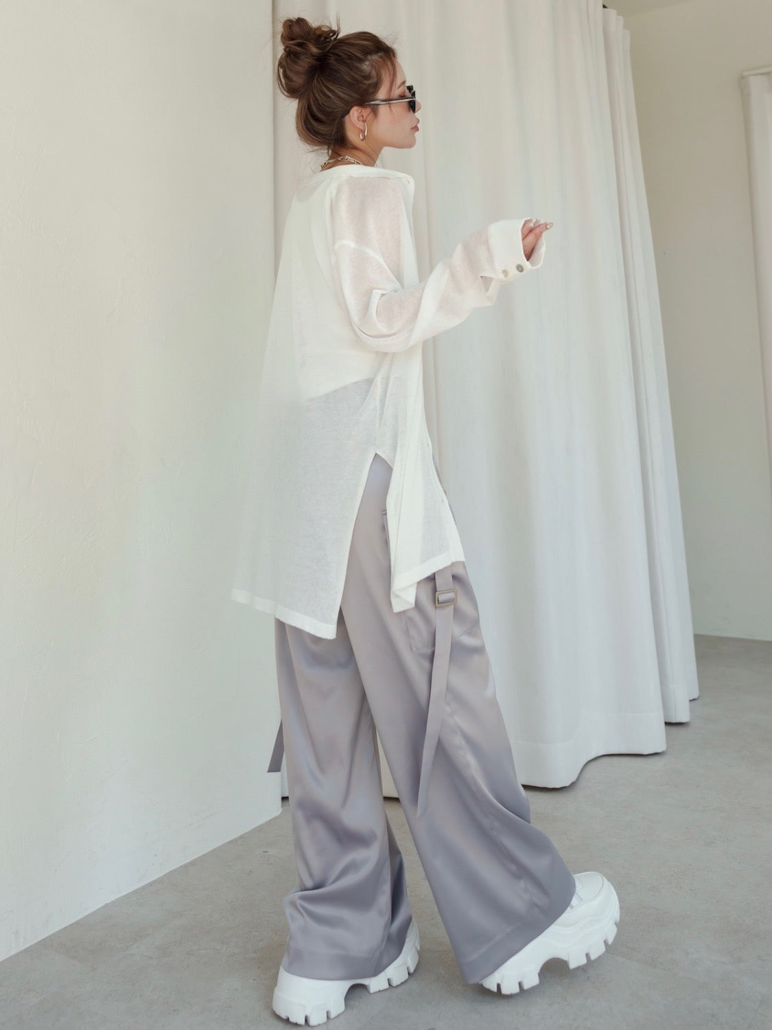 Rayon Summer Knit Sheer Shirt