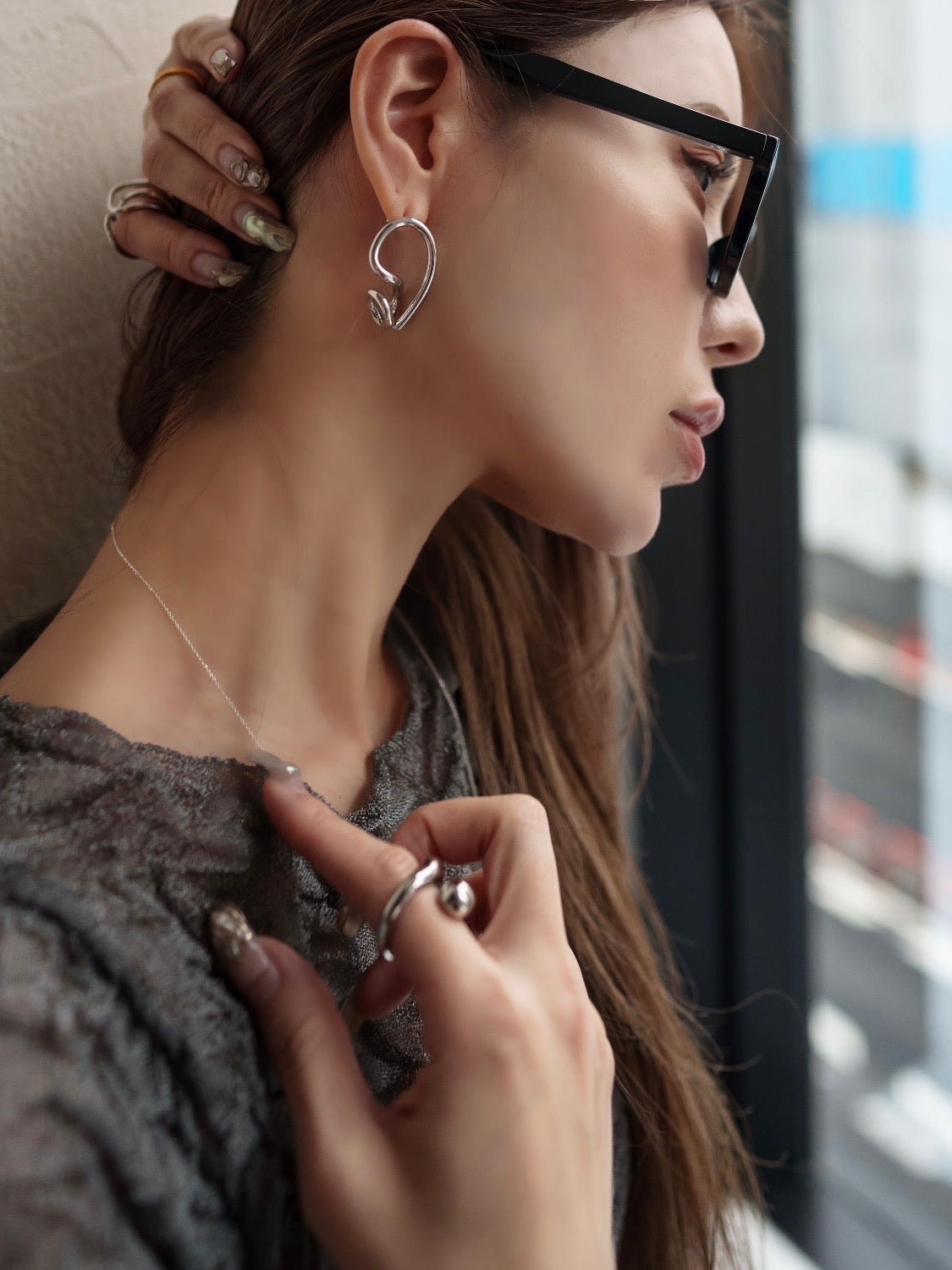 Asymmetrical Design Earrings