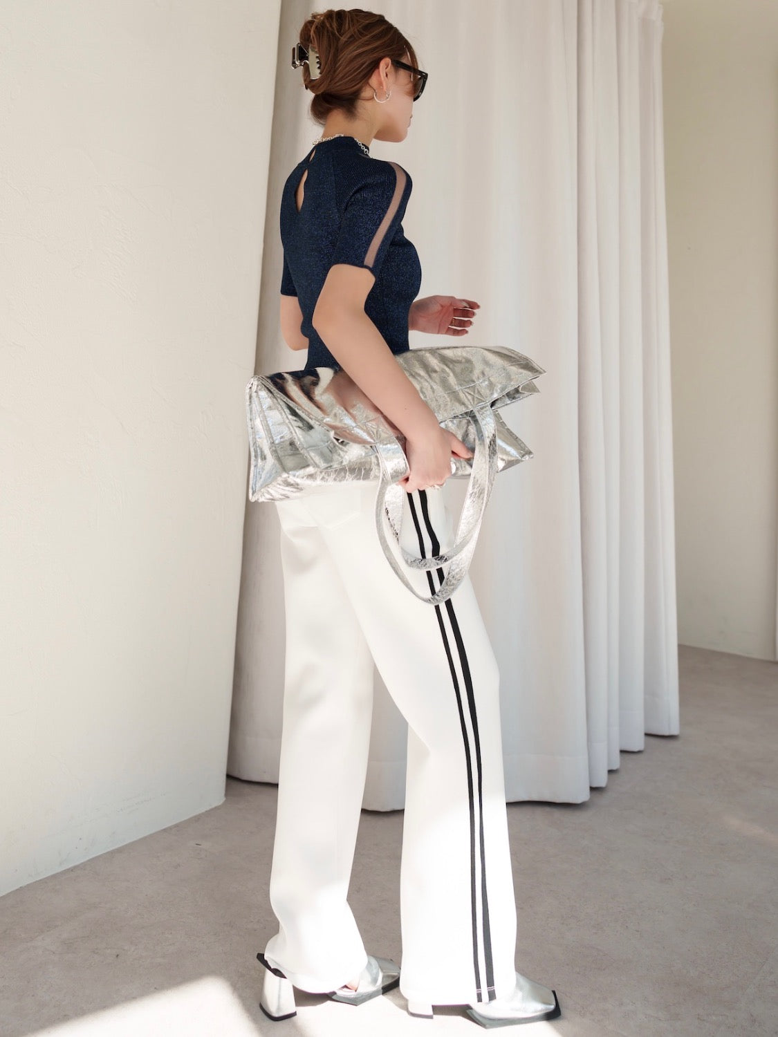 Square Toe Metallic Mule