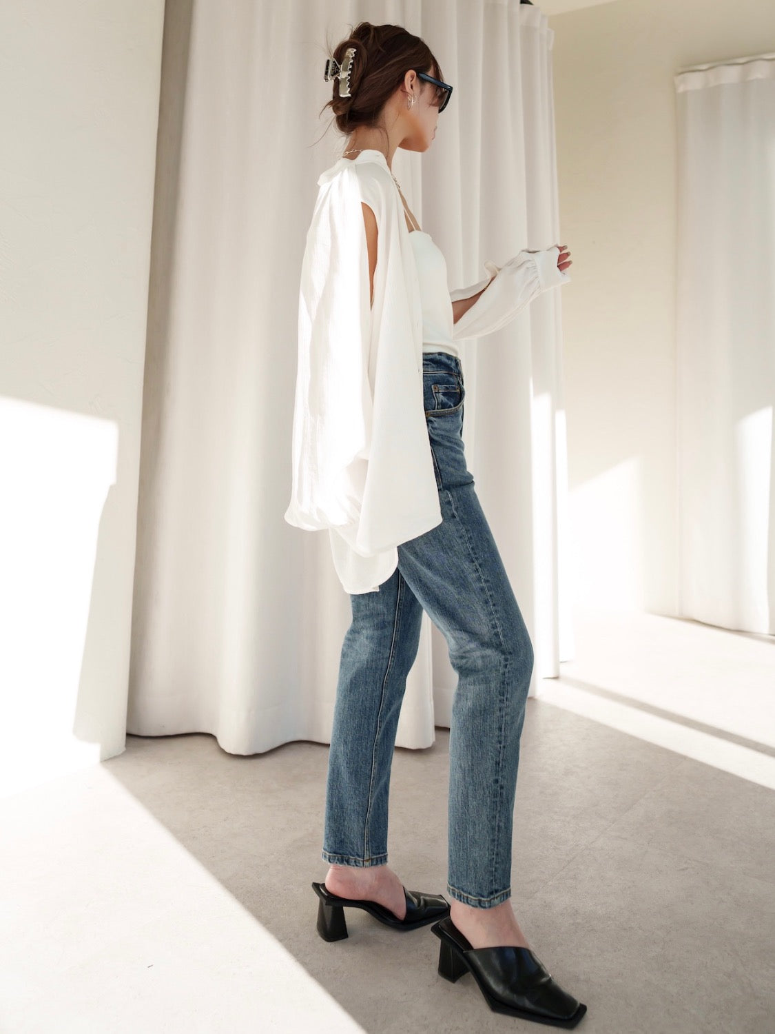 Tapered High-rise Denim