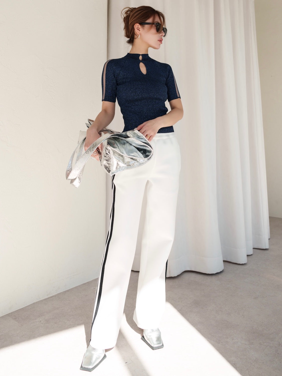 Square Toe Metallic Mule