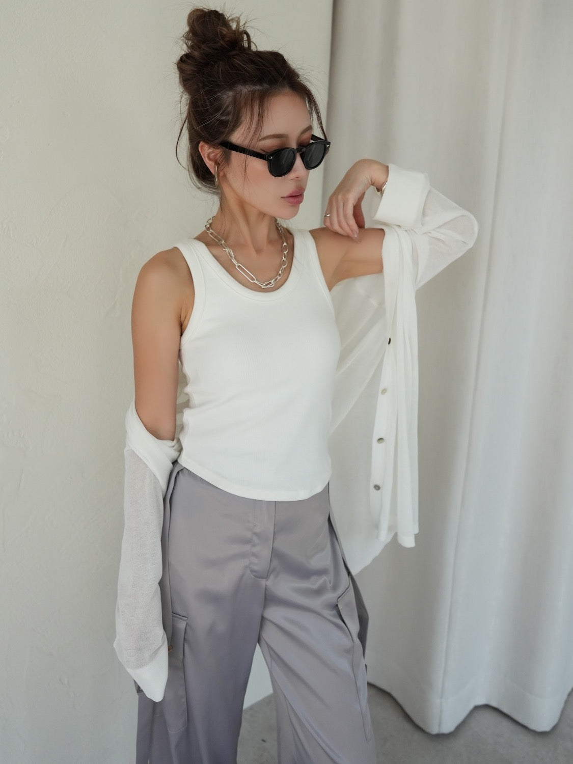 Rayon Summer Knit Sheer Shirt