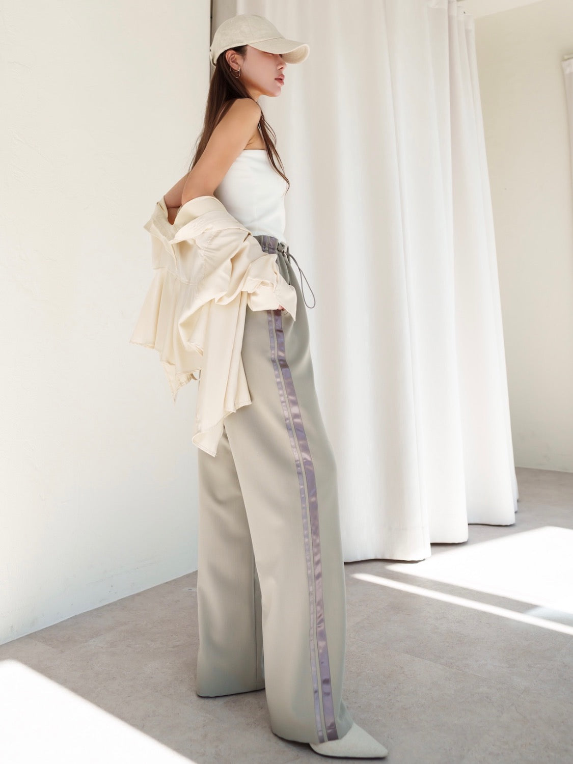 Waist Draw Line Pants