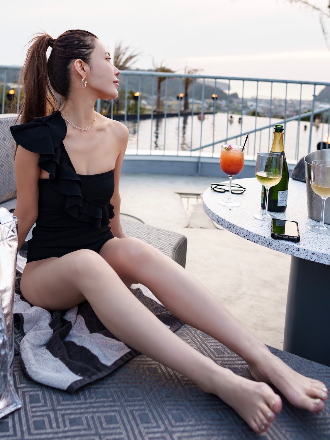 Volume Frill One Shoulder Dress