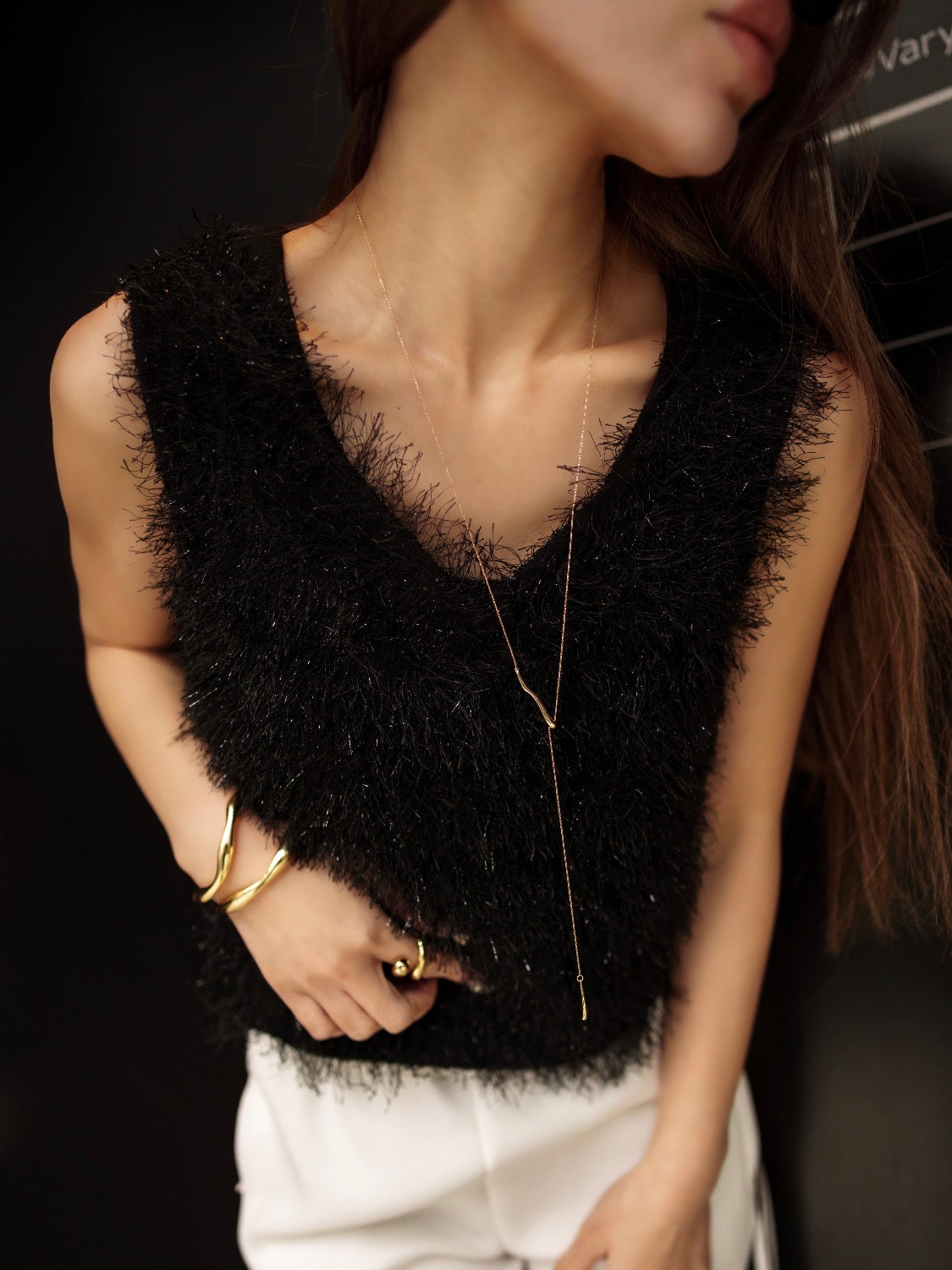 Twisted Drop Lariat Necklace