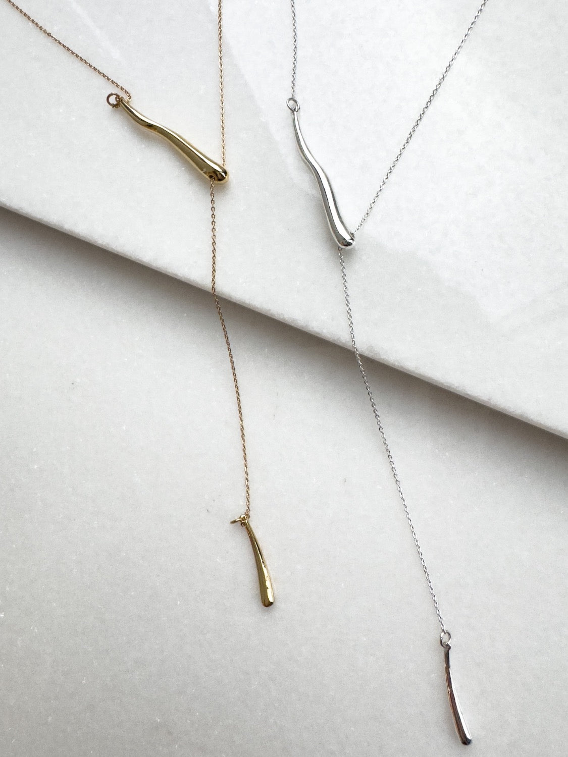 Twisted Drop Lariat Necklace