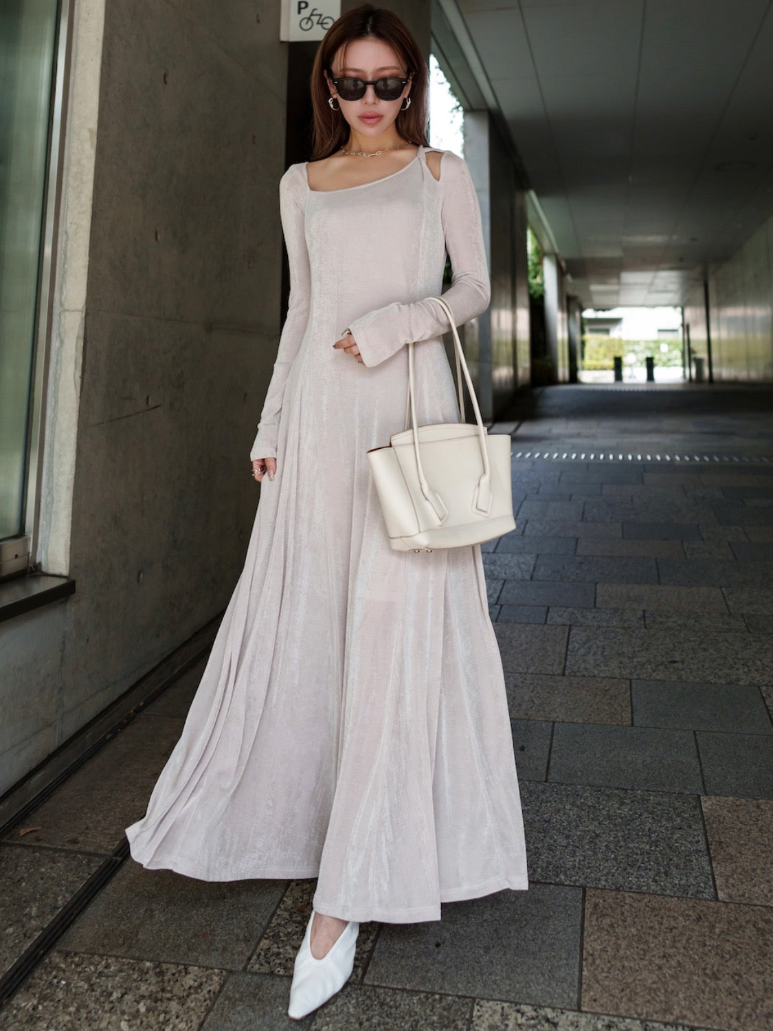 Twist ショルダー ラメ One-piece