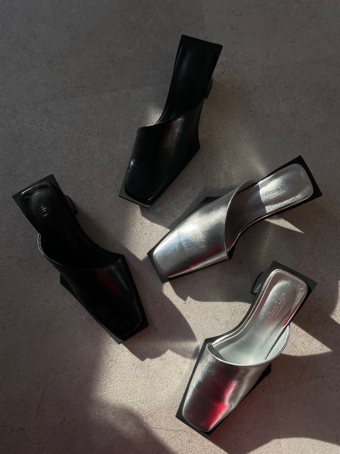 Square Toe Metallic Mule
