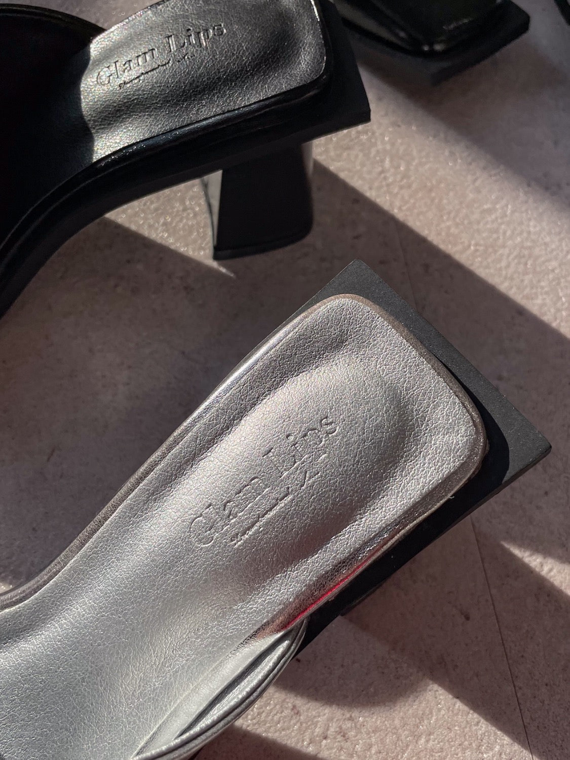 Square Toe Metallic Mule