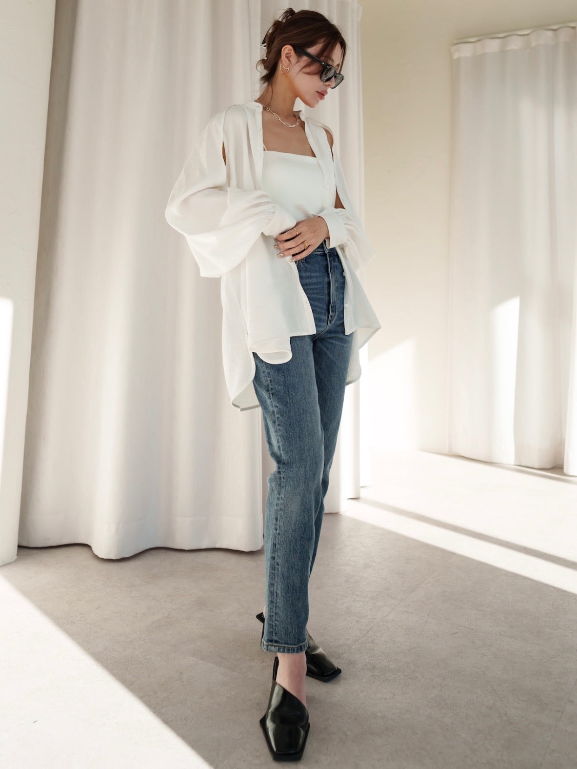 MODEL:159cm<br>着用サイズ:0<br>COLOR:ブルー