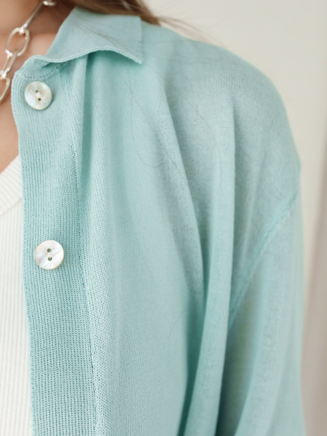 Rayon Summer Knit Sheer Shirt