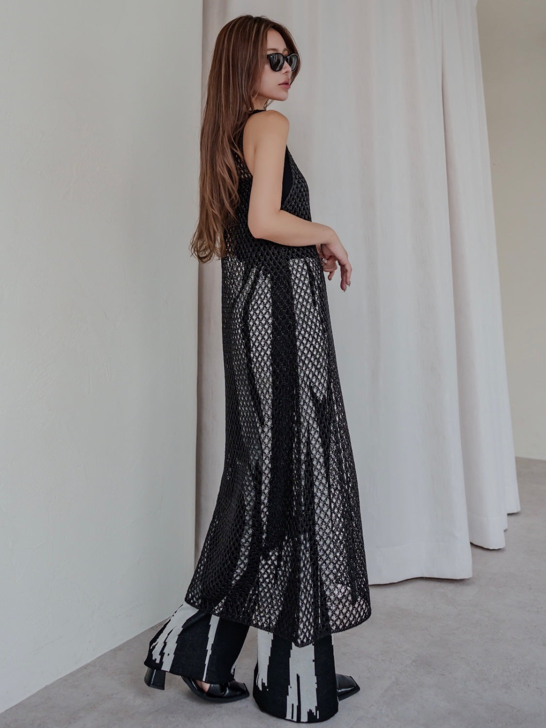 Pixel design knit pants