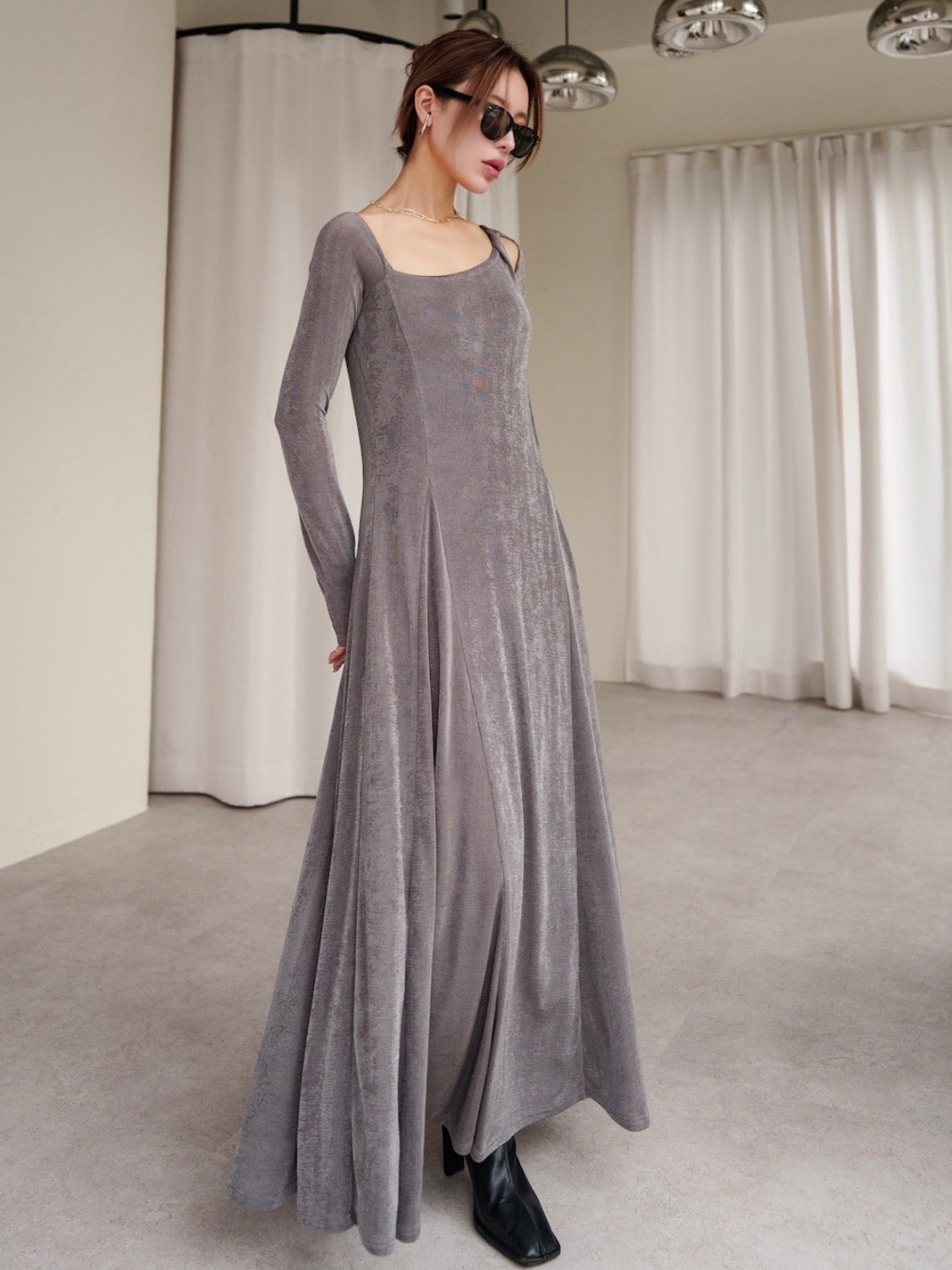 Twist ショルダー ラメ One-piece