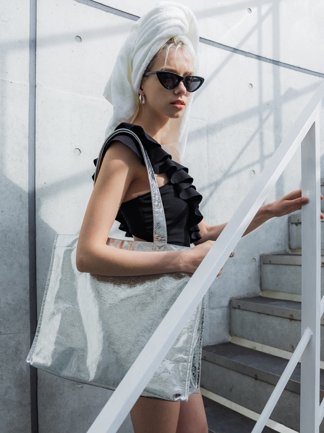 Volume Frill One Shoulder Dress