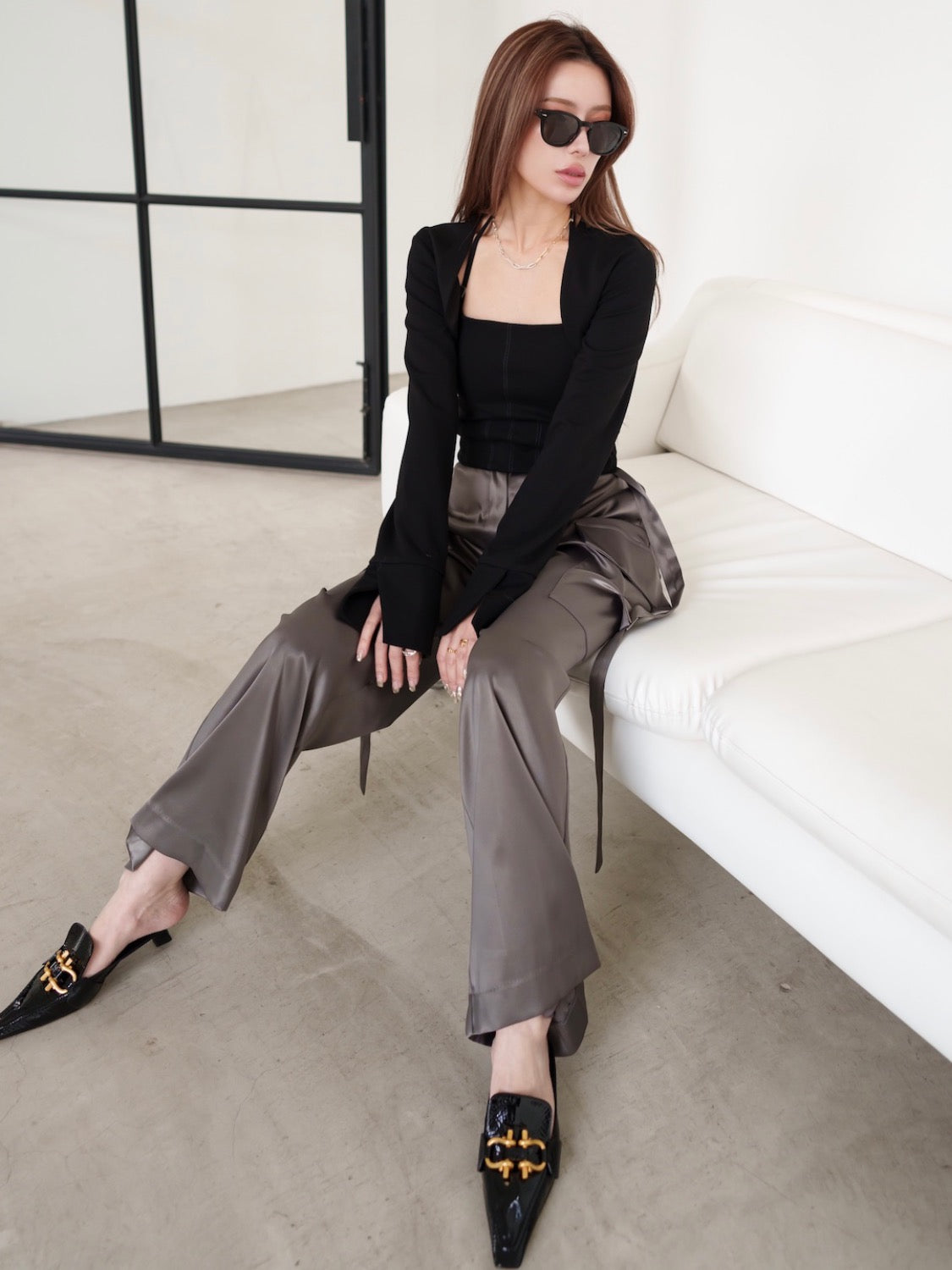 MODEL:159cm<br>COLOR:ブラック