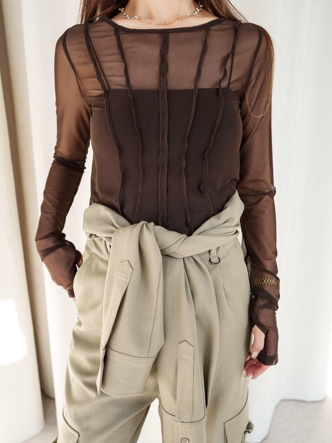 シームデザイン Sheer トップス