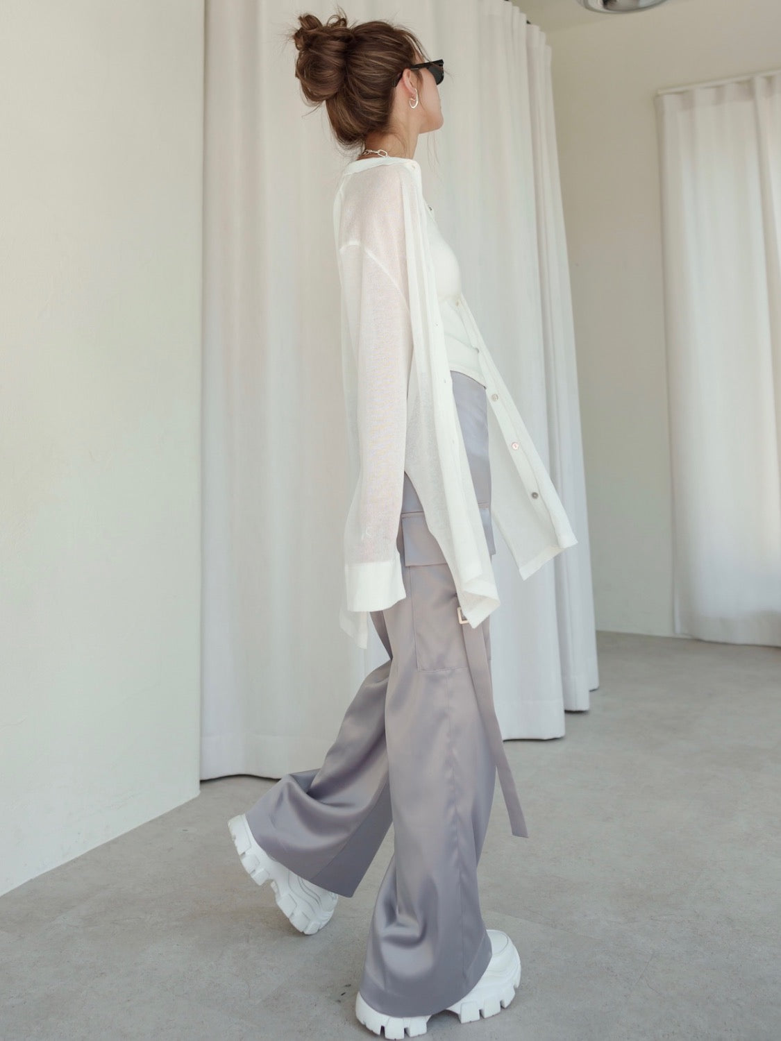 Rayon Summer Knit Sheer Shirt