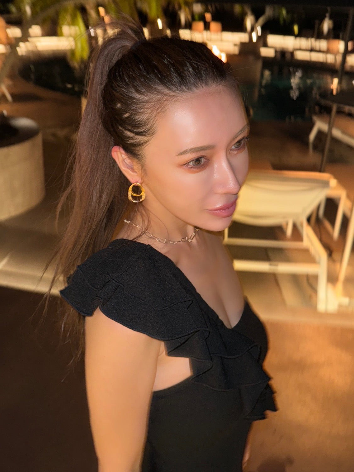 Volume Frill One Shoulder Dress