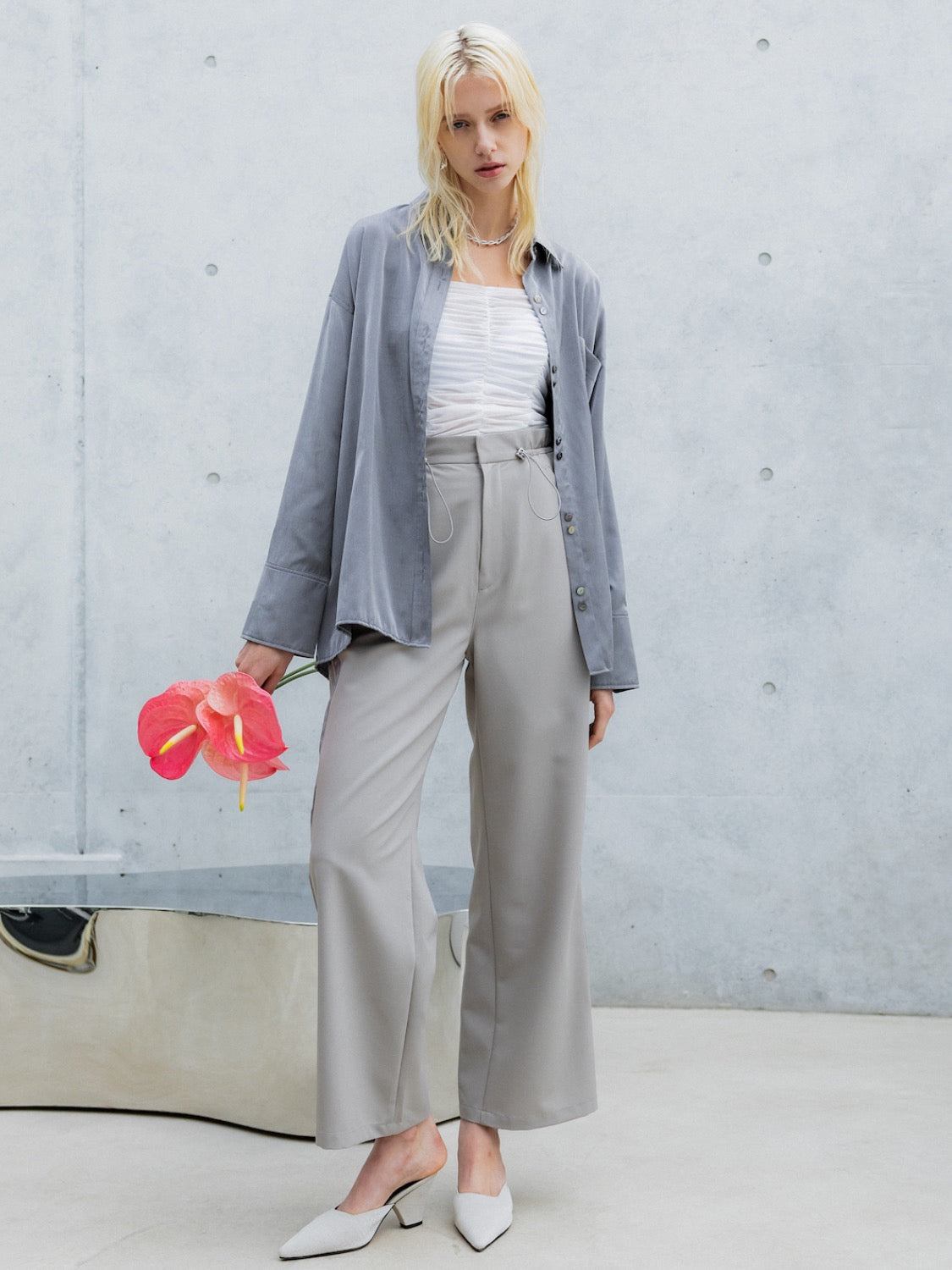 Waist Draw Line Pants