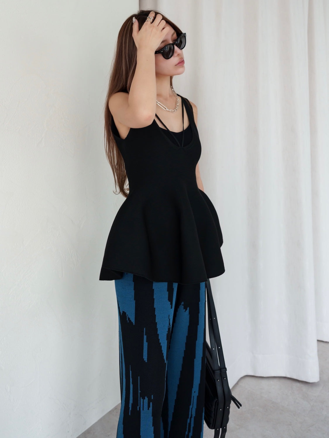 Pixel design knit pants