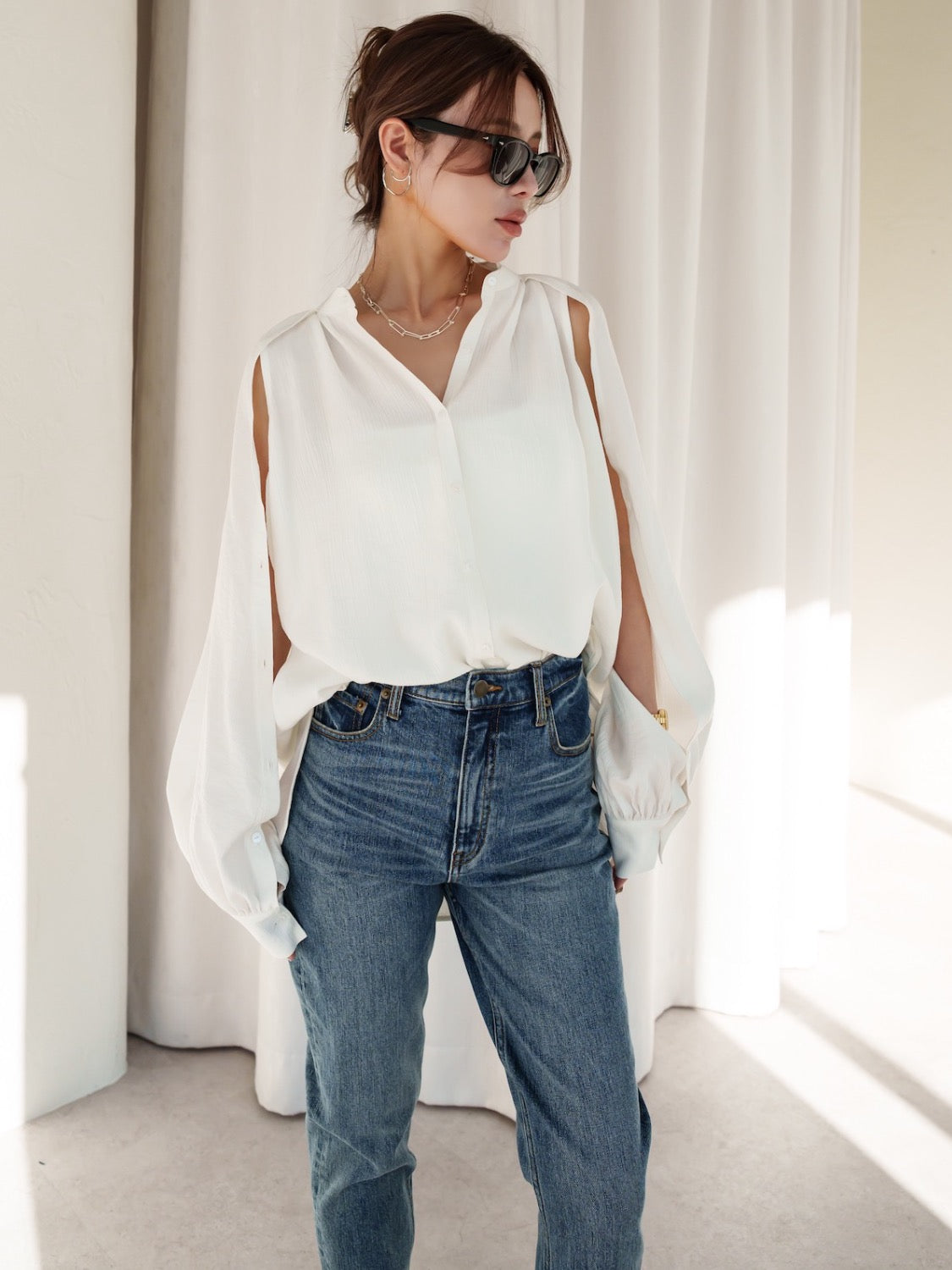 Tapered High-rise Denim