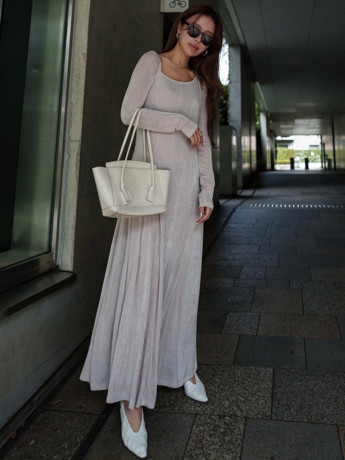 Twist ショルダー ラメ One-piece