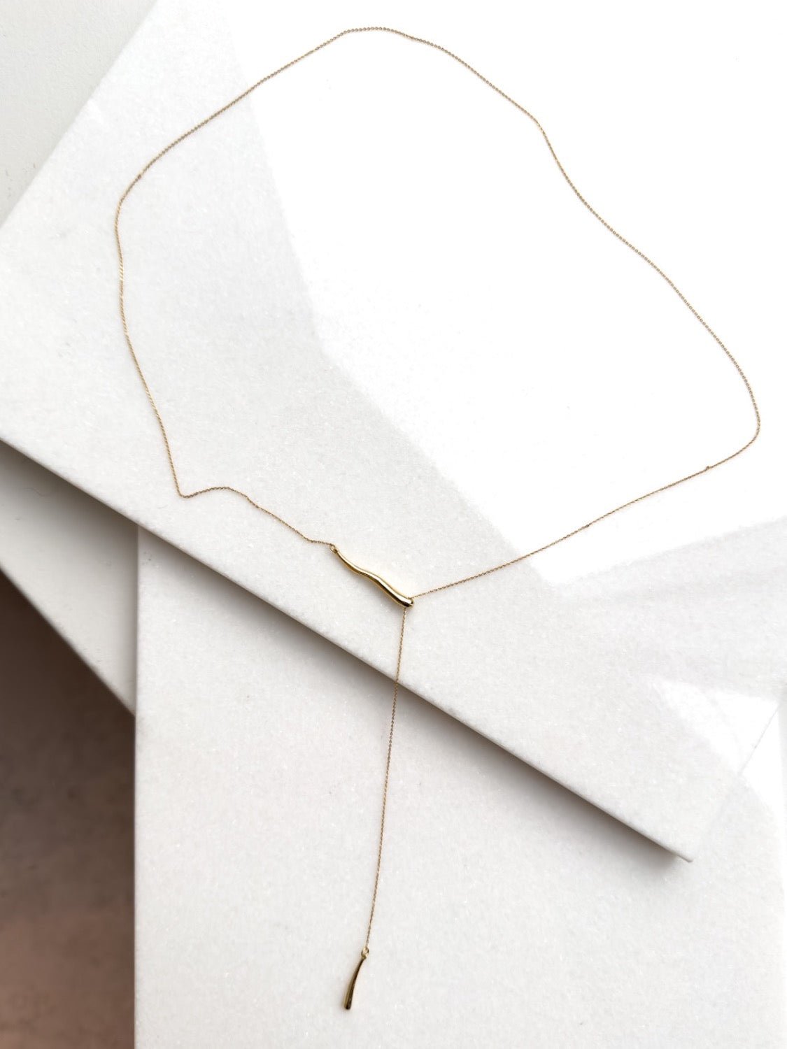 Twisted Drop Lariat Necklace