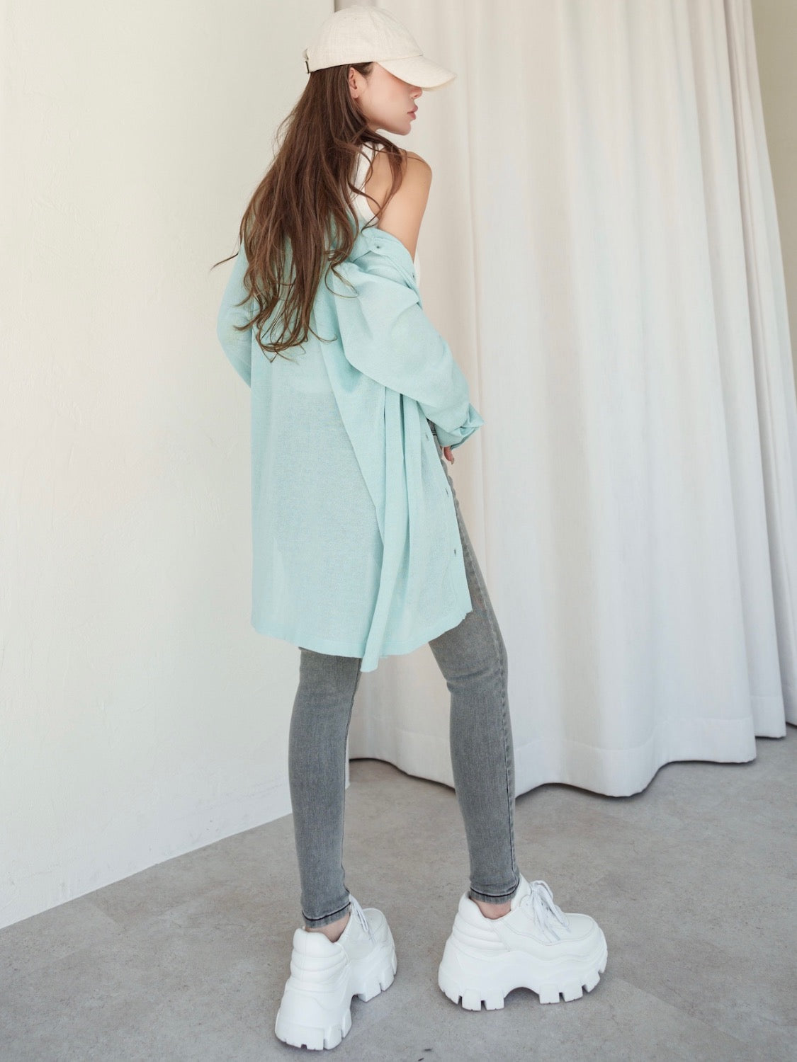 Rayon Summer Knit Sheer Shirt