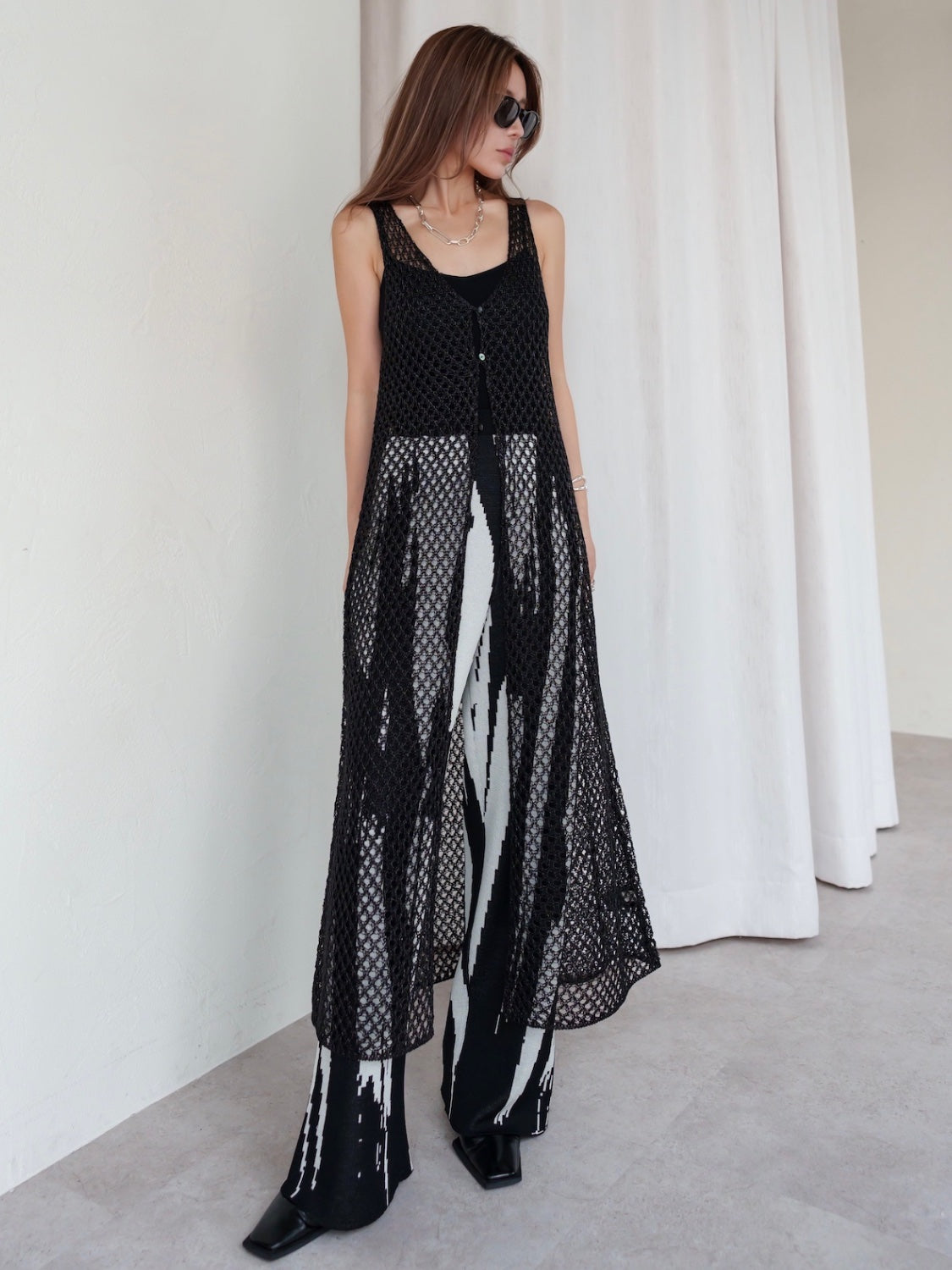 Pixel design knit pants