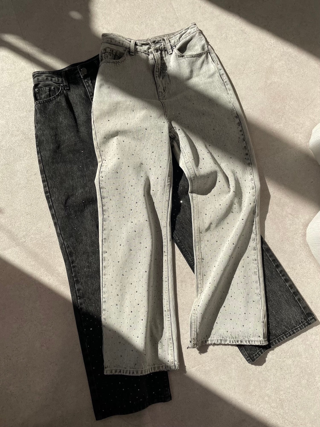Washed Wide Stone Denim