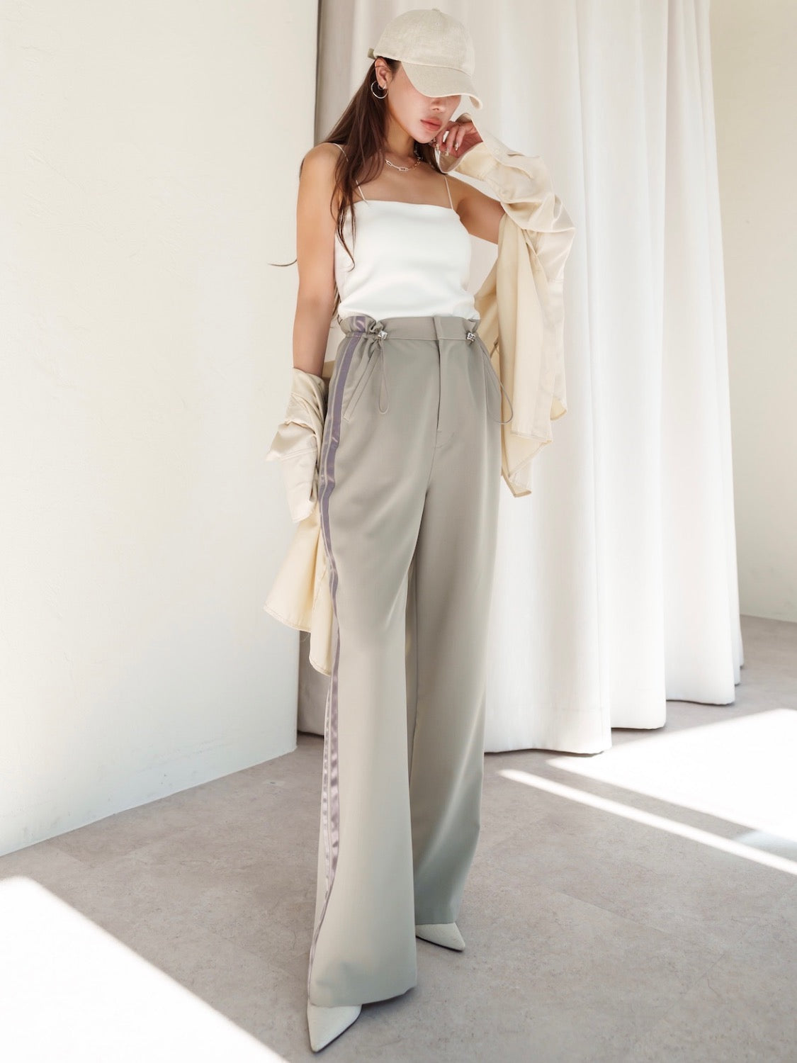 Waist Draw Line Pants