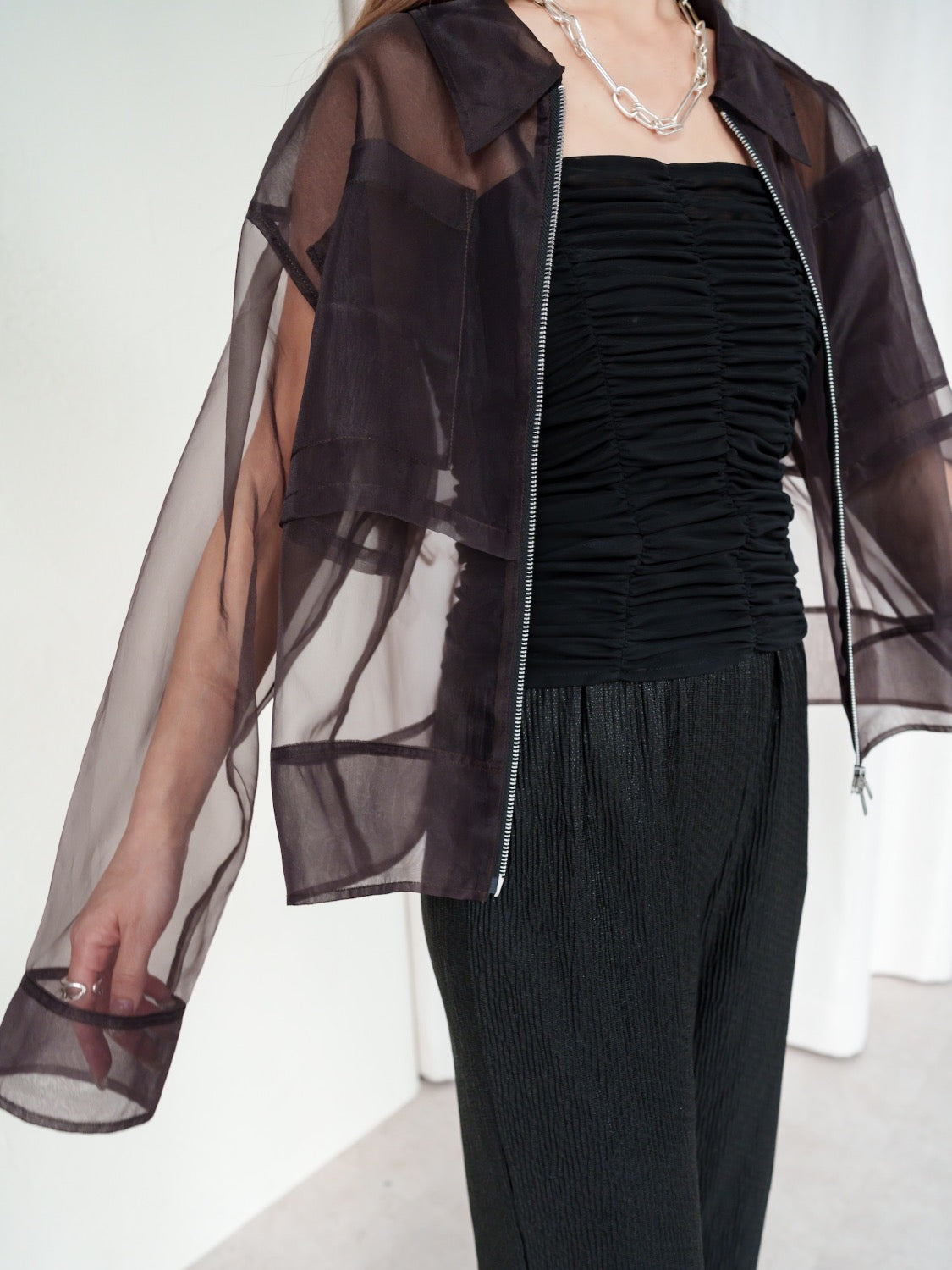 シアー ジップ Shirt