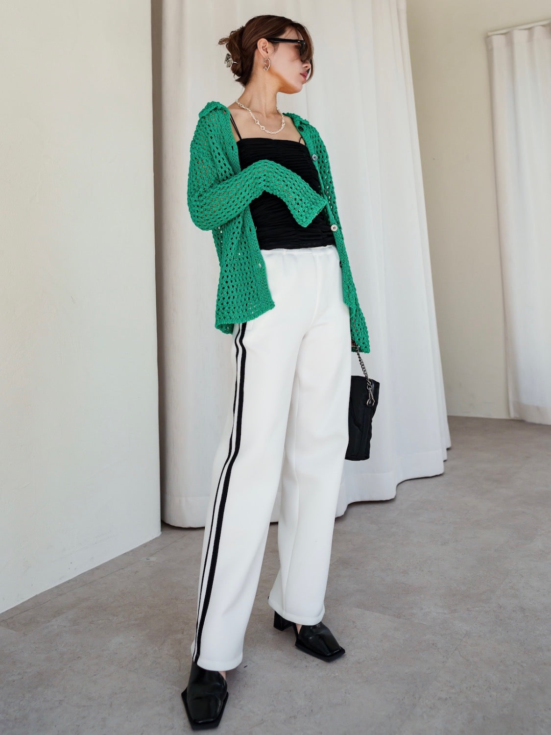 MODEL:159cm<br>COLOR:グリーン