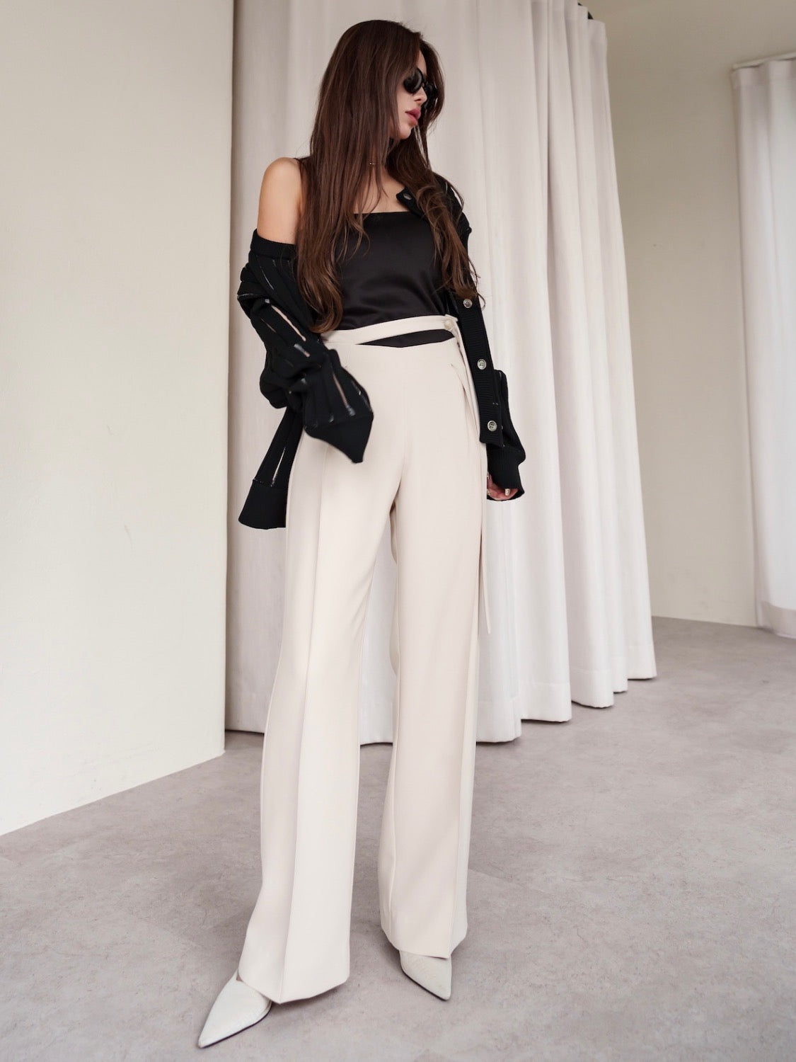 MODEL:159cm<br>着用サイズ:0<br>COLOR:ライトベージュ