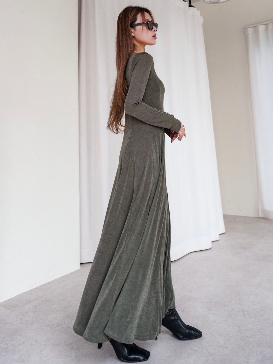 Twist ショルダー ラメ One-piece