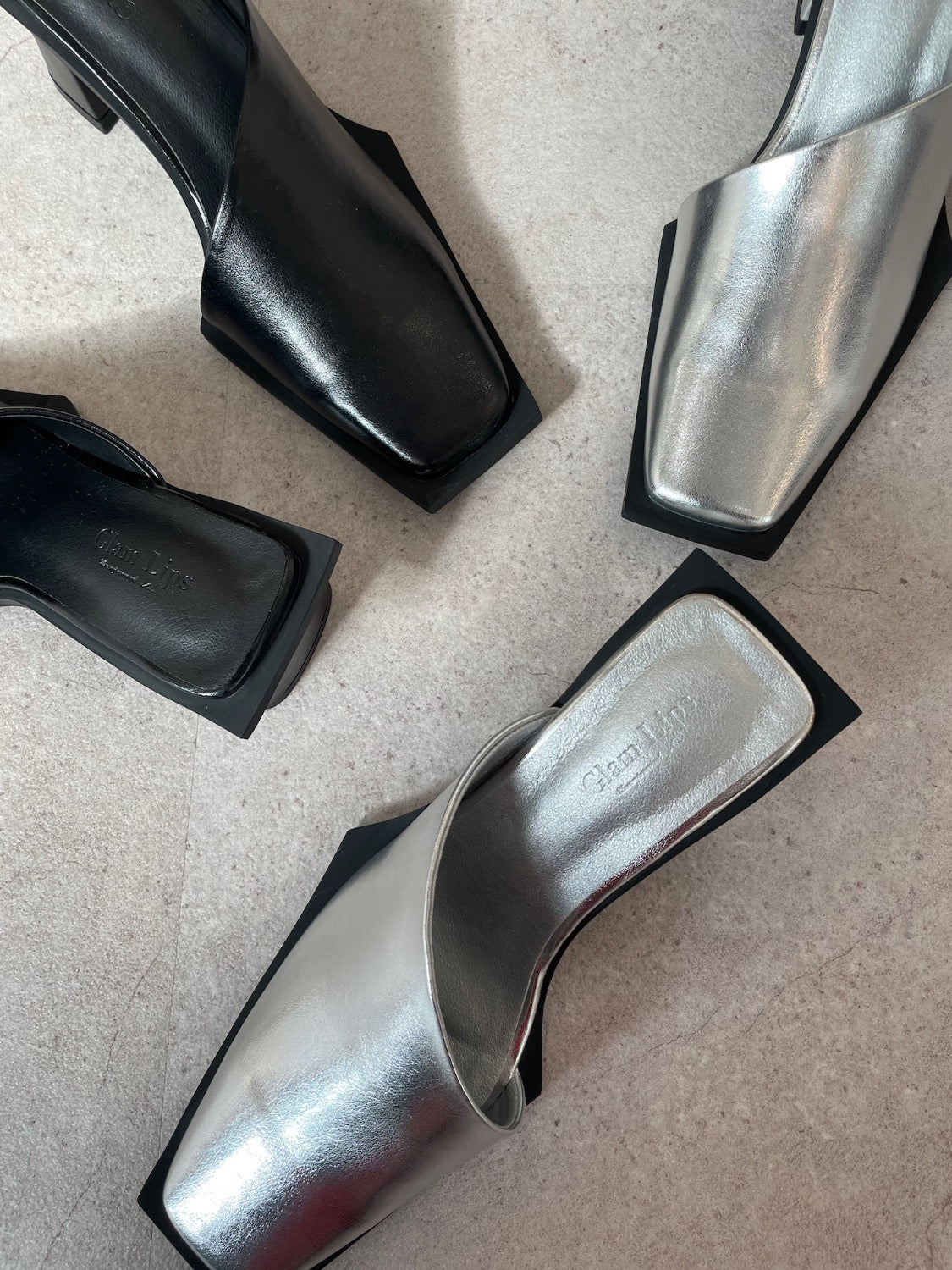 Square Toe Metallic Mule