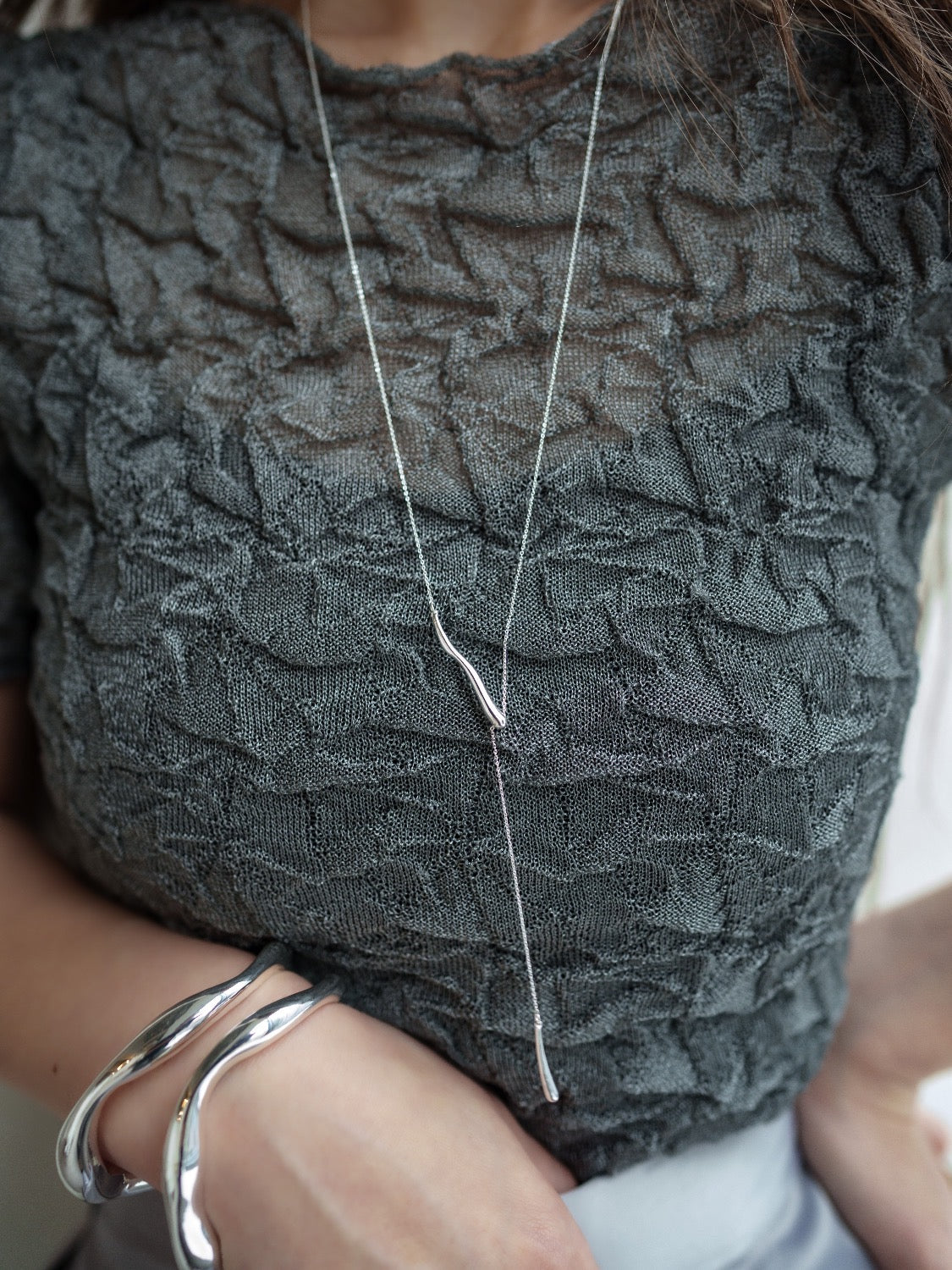 Twisted Drop Lariat Necklace