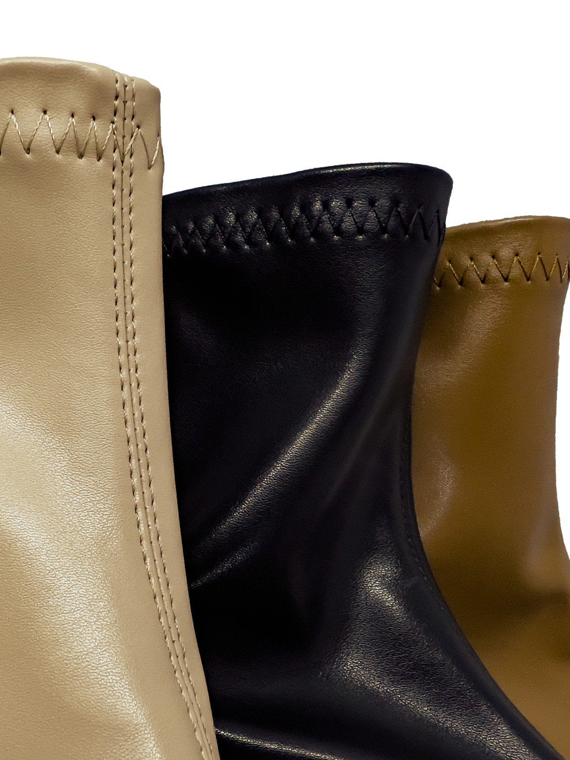 Eco leather square short boots